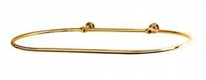 Oval Shower Curtain Rail with 2 Wall Fixing in polished brass /Gold Colour