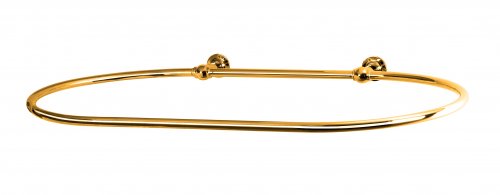 Oval Shower Curtain Rail with 2 Wall Fixings in Brushed Brass