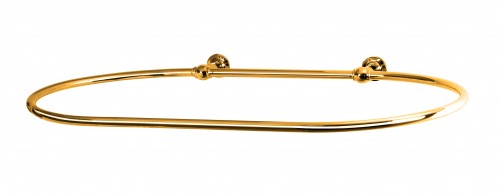 Oval Shower Curtain Rail with 2 Wall Fixing in polished brass /Gold Colour