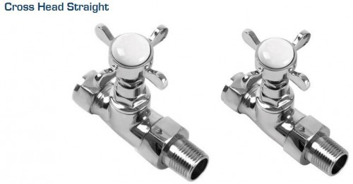Traditional Straight Radiator Valves in Chrome Plated Brass