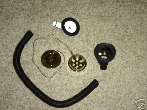 Bath Waste, Plug and Chain in Gold with Overflow Bath Waste, Plug and Chain in Gold with Overflow