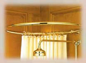 Circular Shower Curtain Rail 1000mm in Brass/Gold 