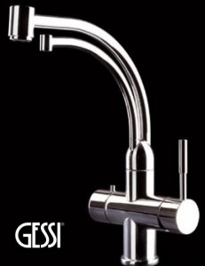 Gessi Oxygen Kitchen Tap with Filtered Cold water spout Chrome