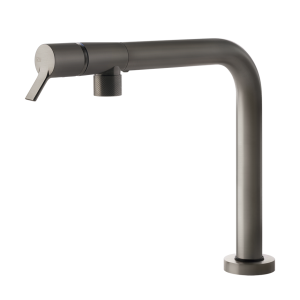 Gessi SU GIU Sink Tap with Retractable Spout Brushed Black Metal