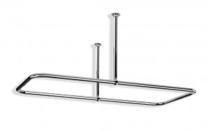 Large Rectangular Shower Curtain Rail Centre Fixings in Polished Chrome