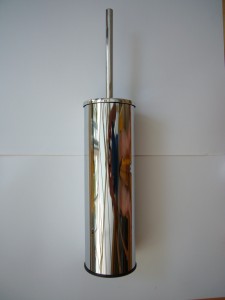 Modern, Chrome Plated Toilet Brush and Holder