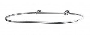 Oval Shower Curtain Rail with 2 Wall Fixing Antique Gold Plated Brass