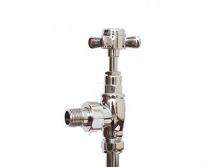 Traditional Angled Radiator Valves in Chrome Plated Brass