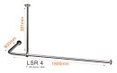 L Shaped Shower Curtain Rail with Ceiling fixing in Brushed Brass L Shaped Shower Curtain Rail with Ceiling fixing in Brushed Brass