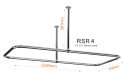 Large Rectangular Shower Curtain Rail Centre Fixings in Polished Brass Large Rectangular Shower Curtain Rail Centre Fixings in Polished Brass