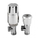Modern Angled Thermostatic Radiator Valves Pair in Chrome Modern Angled Thermostatic Radiator Valves Pair in Chrome