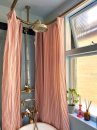 Oval Shower Curtain Rail End Ceiling Fixing in polished Brass Oval Shower Curtain Rail End Ceiling Fixing in polished Brass