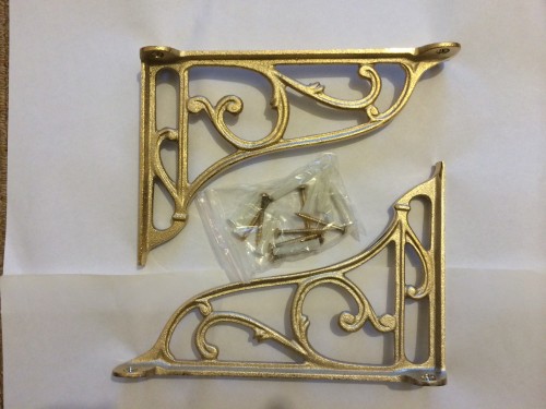 Cast metal cistern or basin brackets Gold plated