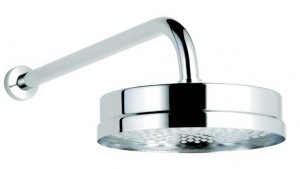    Modern 8inch Contemporary Fixed Showerhead in Chrome Plated Brass.