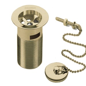 Basin Waste Plug and Chain in Gold