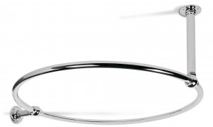 Circular Shower Curtain Rail 1000mm Nickel Wall and Ceiling Fixing