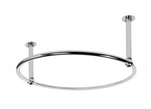 Circular Shower Curtain Rail 2 Ceiling Supports Polished Nickel