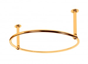 Circular Shower Curtain Rail with 2 Ceiling Fixing in polished Brass