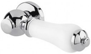 Extended WC lever with white ceramic handle