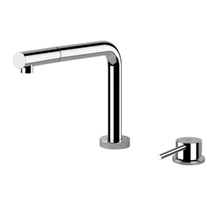 Gessi LOGIC 2 Hole Kitchen Mixer Tap with 3 Positions and Pull Out Rinse