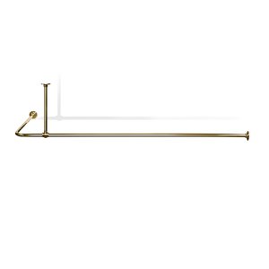 L Shaped Shower Curtain Rail with Ceiling fixing in Brushed Brass