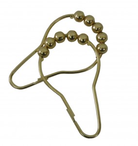 Pack of 12 Shower Curtain Rail Hooks Gold Plated Brass