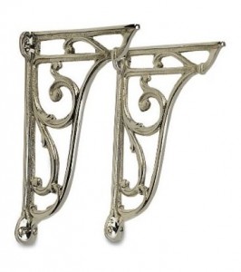 Pair Cast metal cistern or basin brackets -Gold plated